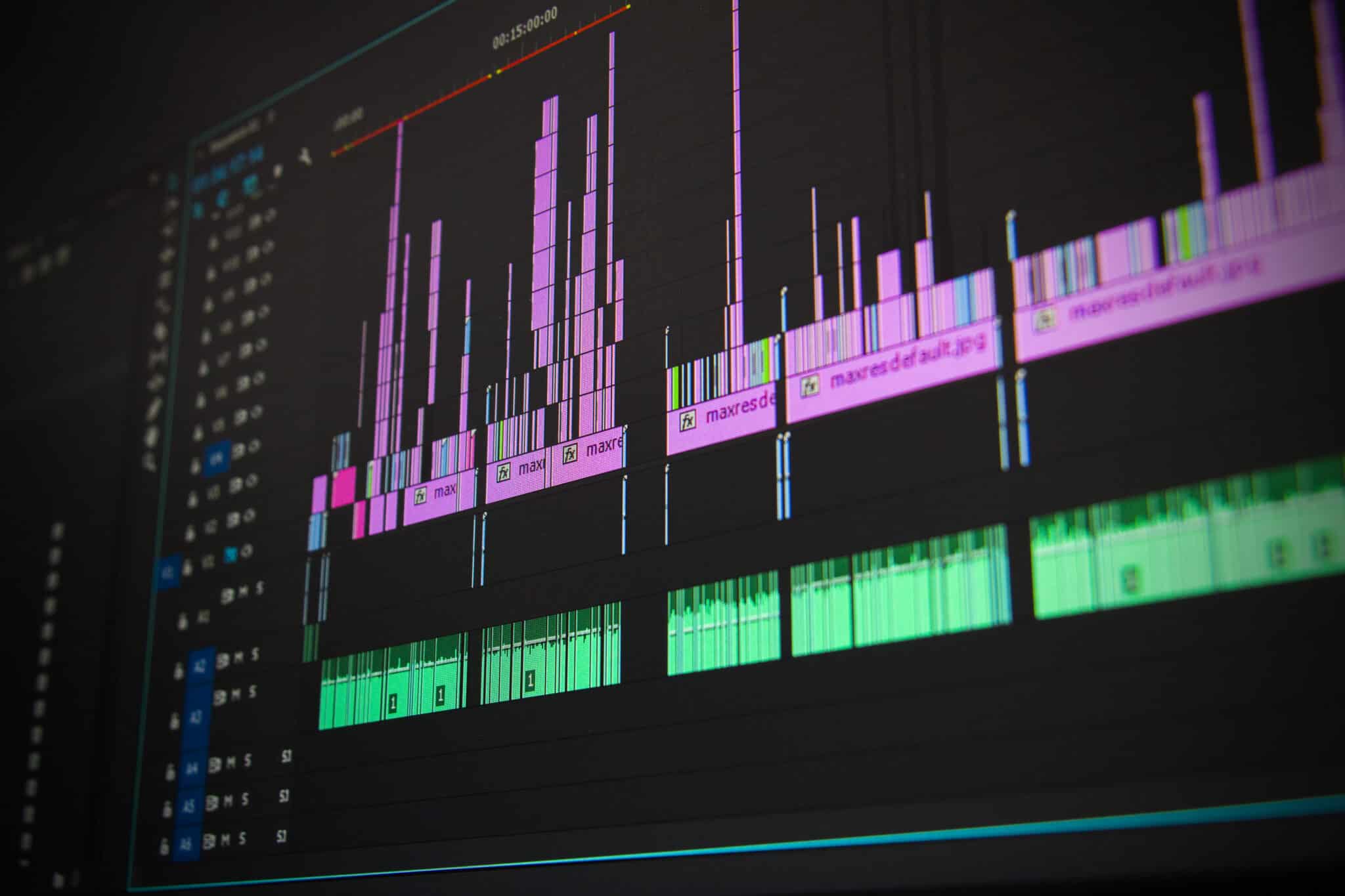 Video editing timeline in Adobe Premiere Pro
